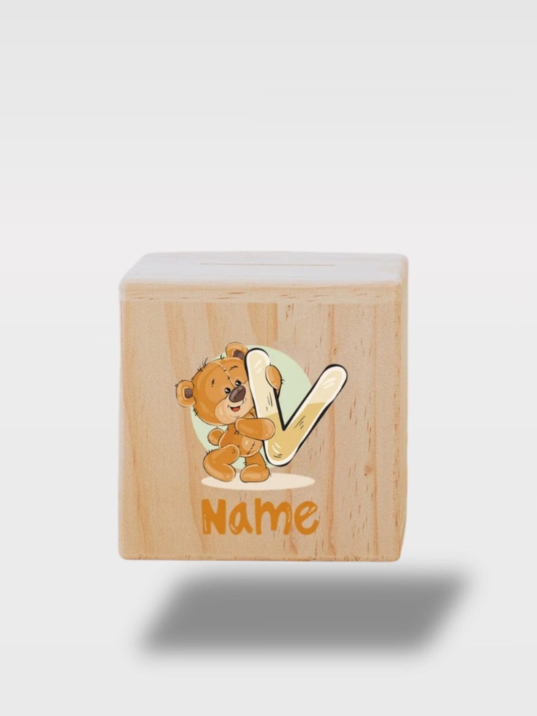 Tirelire Personnalisée Ours En Bois Avec Prénom | Cadeau V