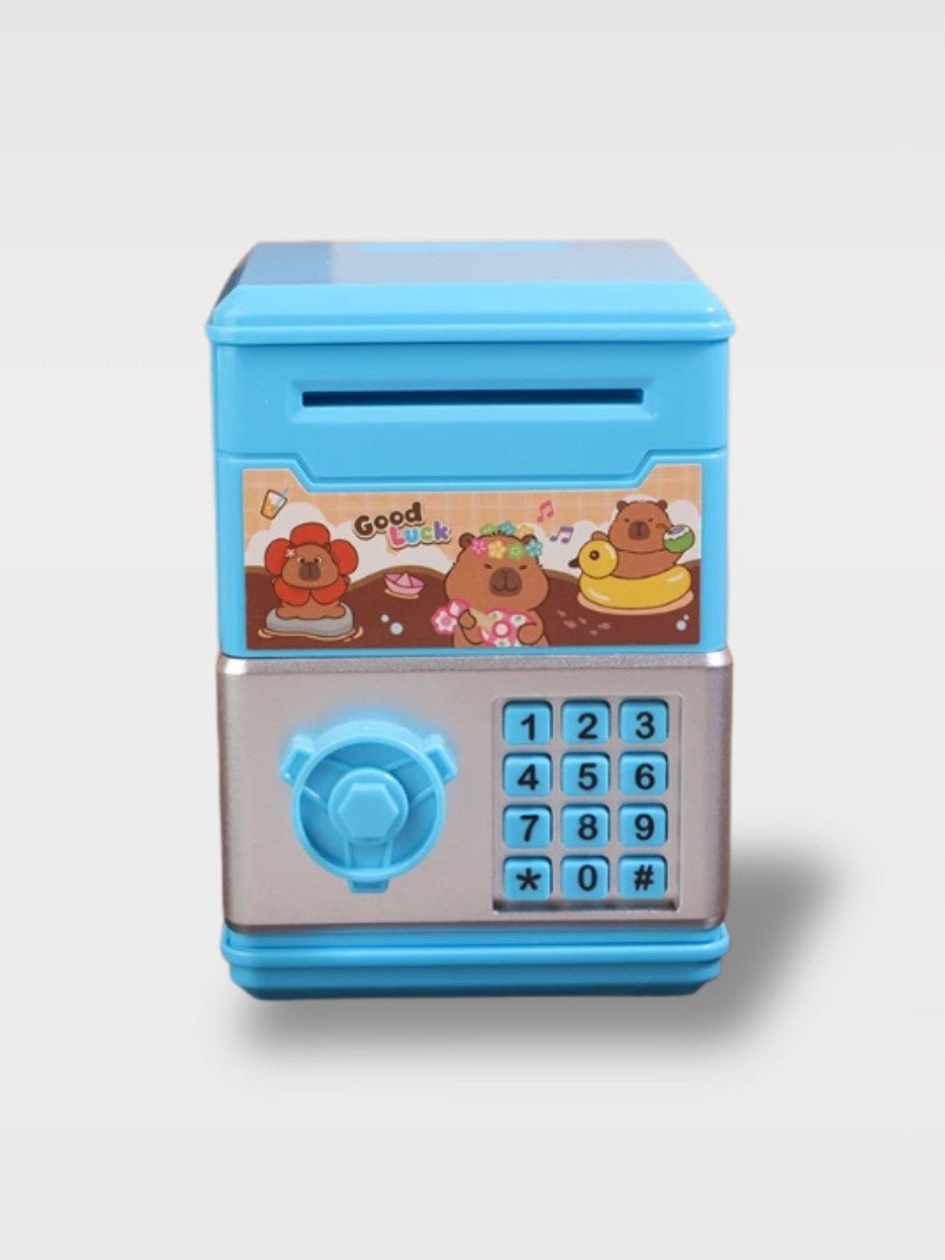 Tirelire Petit Coffre à Code Kawaii | Coffre Sécurisé Bubulle – Bleu