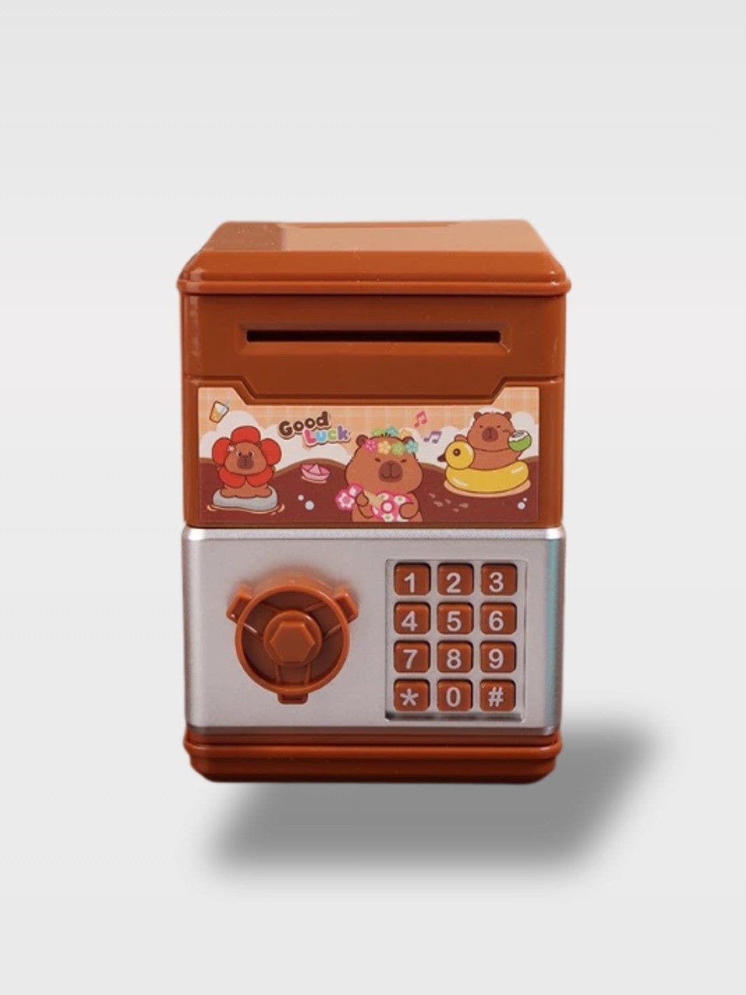 Tirelire Petit Coffre à Code Kawaii | Coffre Sécurisé Cacao – Marron
