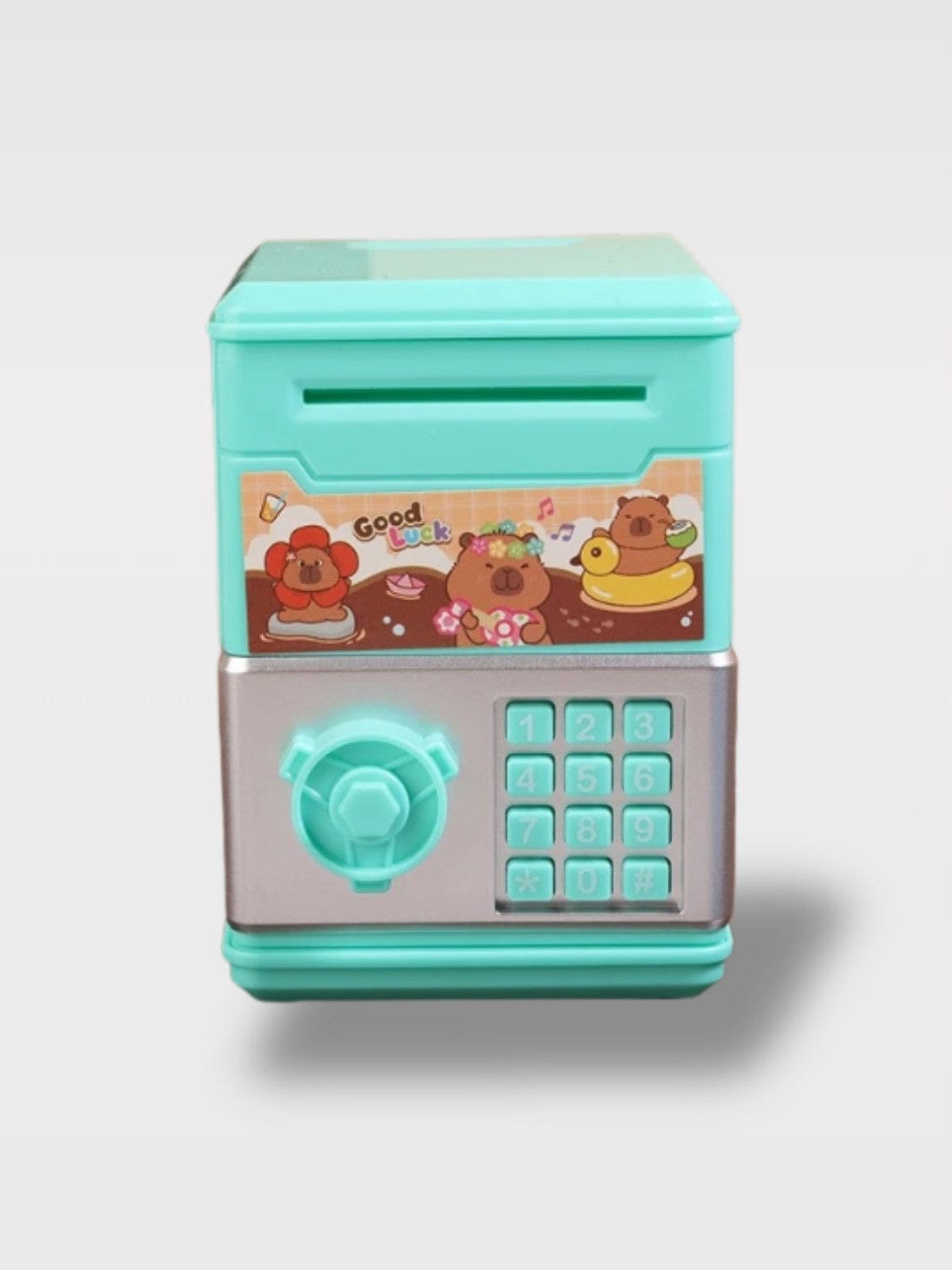 Tirelire Petit Coffre à Code Kawaii | Coffre Sécurisé Nuage – Bleu Turquoise