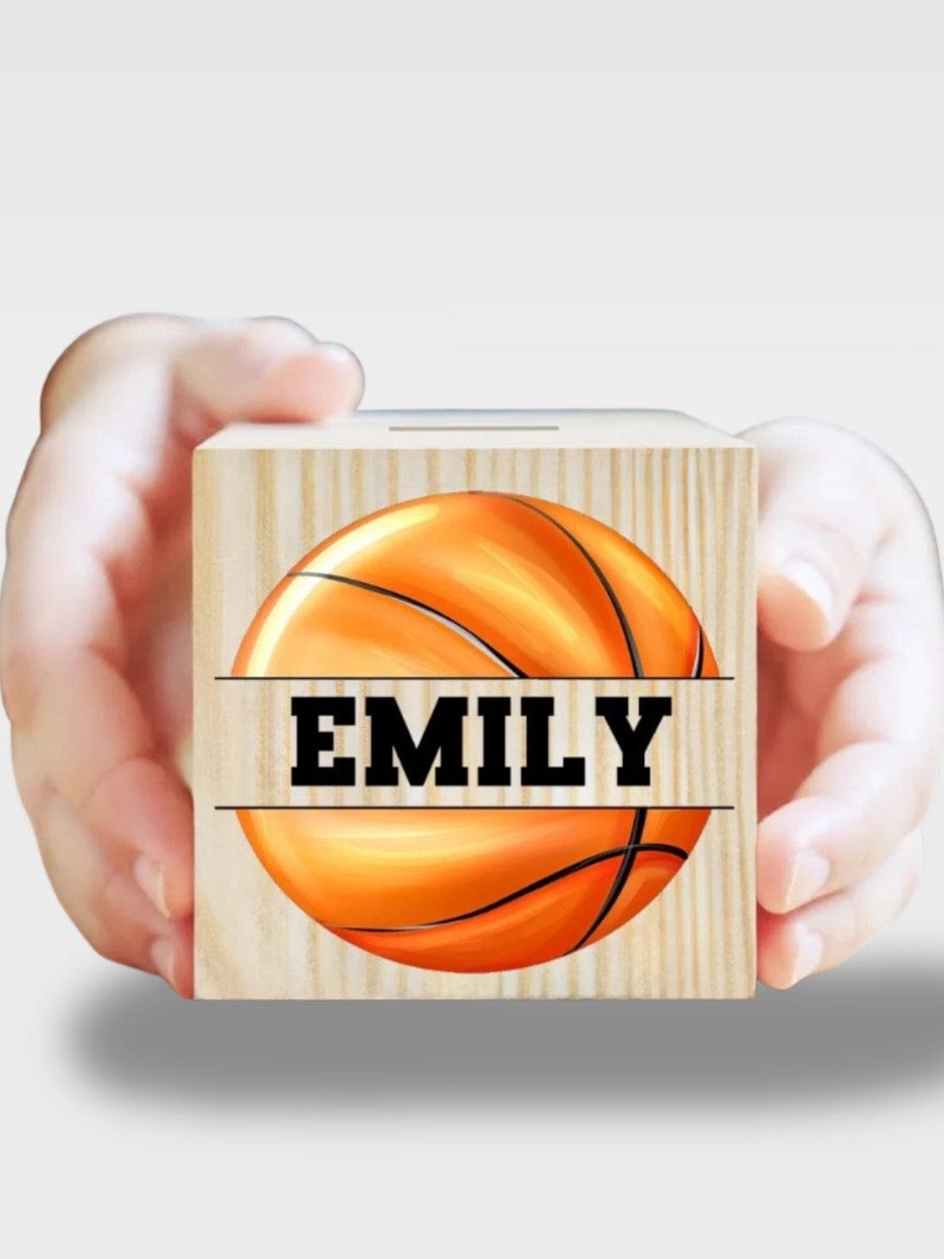 Tirelire Sport En Bois Personnalisée | Design Sportif Ballon de Basketball
