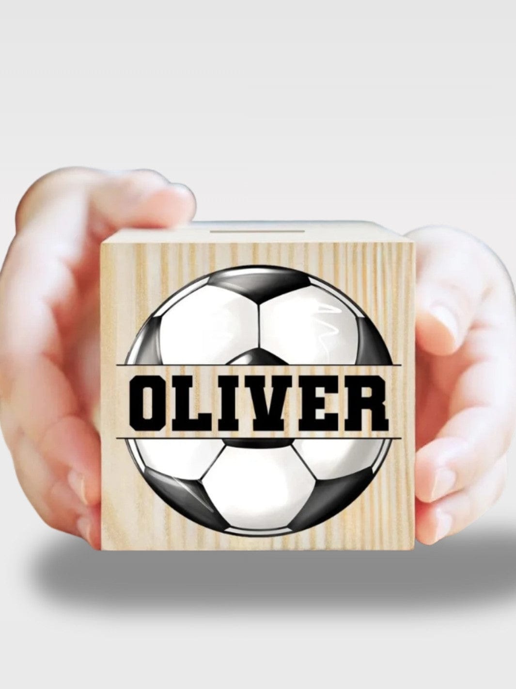 Tirelire Sport En Bois Personnalisée | Design Sportif Ballon de Football