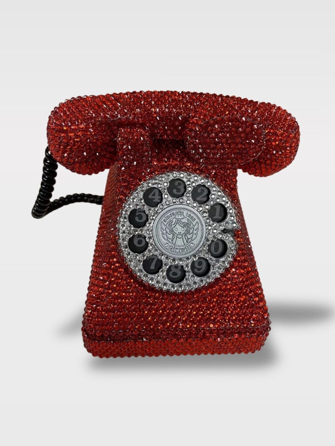 Tirelire Téléphone Ancien Strass Rouge | Chic Rétro