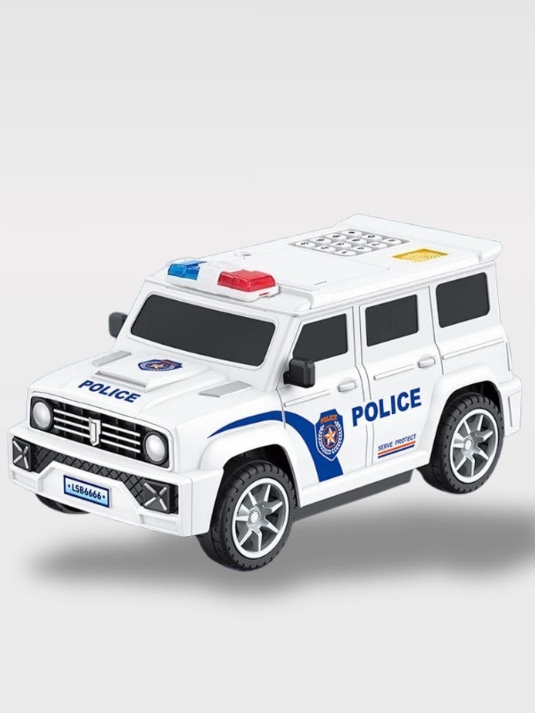 Tirelire Voiture De Police À Mot De Passe | Sécurité Le Turbo – Voiture Blanc